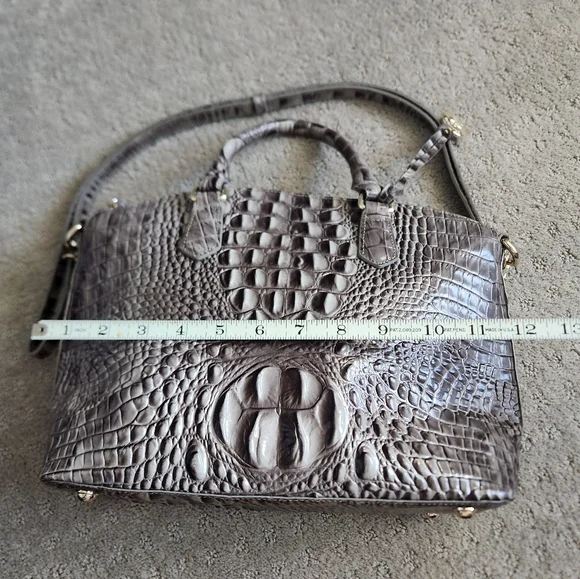 Brahmin Duxbury Green/Gray Satchel Bag - Picture 6 of 10